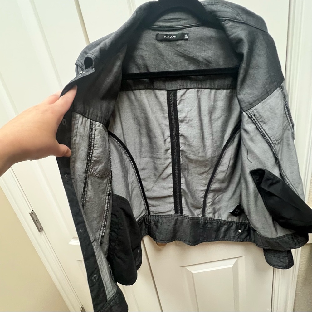 Tahari Snap Button Jacket Large Black Casual Lyoc… - image 4